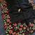 Black matka silk saree with heavy floral embroidery border with running blouse