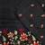 Black matka silk saree with heavy floral embroidery border with running blouse