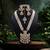 White color long kundan necklace set