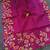 Rani pink matka silk blend saree with heavy floral embroidery border with running blouse