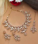 Light pink color kundan necklace set