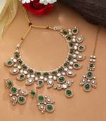 Green color kundan necklace set