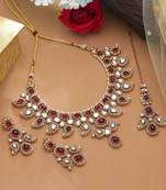 Red color kundan necklace set