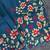 Blue matka silk saree with heavy floral embroidery border with running blouse