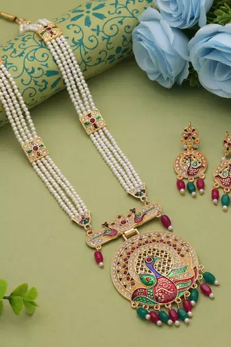 Rani & green color rajputi jewellery rani haar