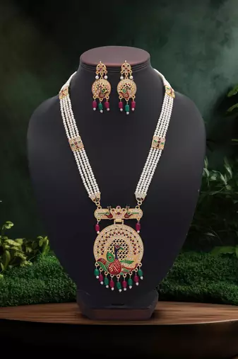 Rani & green color rajputi jewellery rani haar