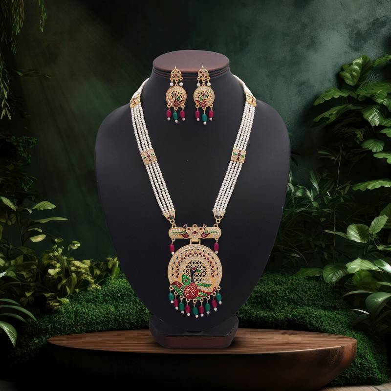 Rani & green color rajputi jewellery rani haar