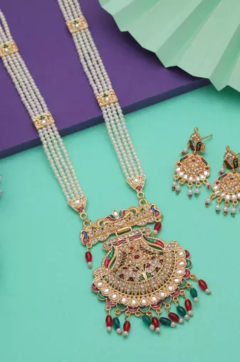 Multi color rajputi jewellery rani haar