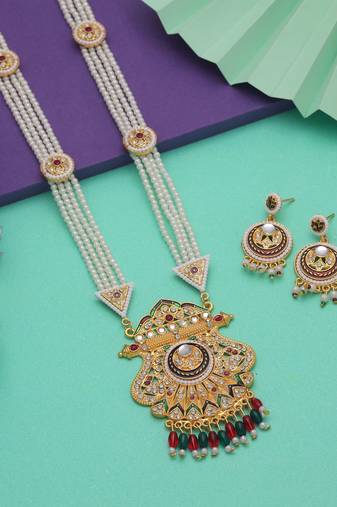 Multi color rajputi jewellery rani haar