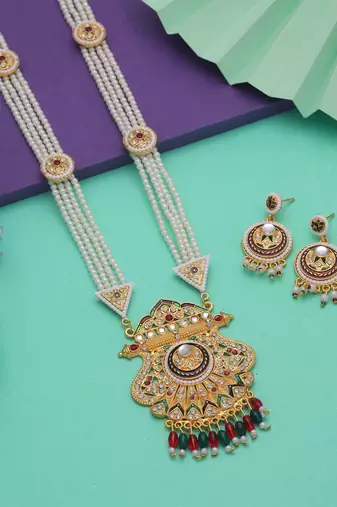 Multi color rajputi jewellery rani haar