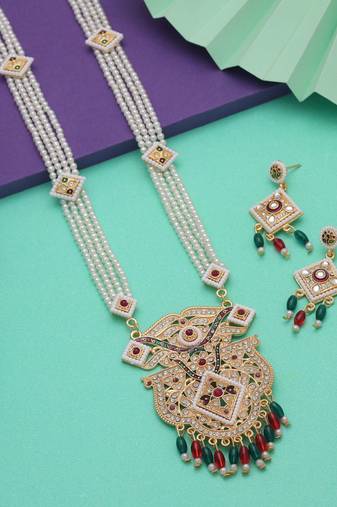 Multi color rajputi jewellery rani haar
