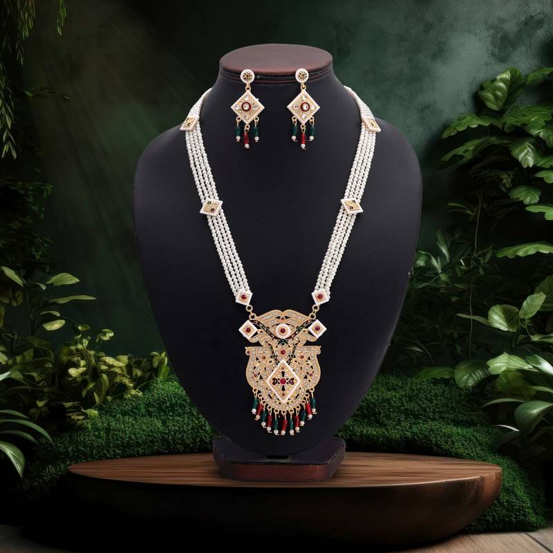 Multi color rajputi jewellery rani haar