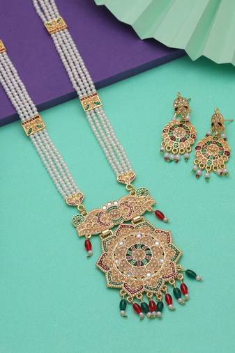 Multi color rajputi jewellery rani haar