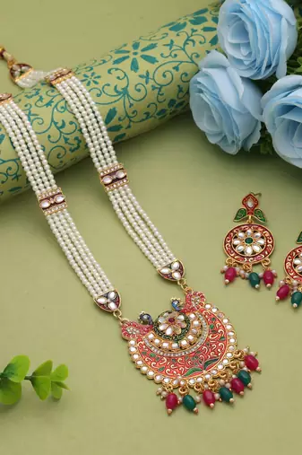 Multi color rajputi jewellery rani haar