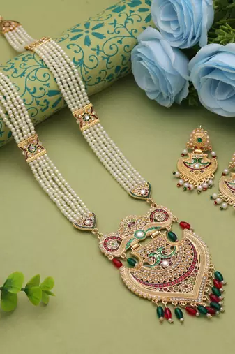 Multi color rajputi jewellery rani haar