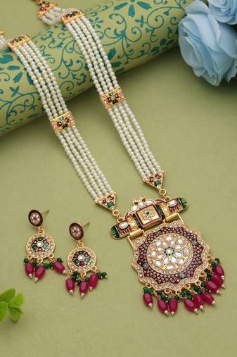 Multi color rajputi jewellery rani haar