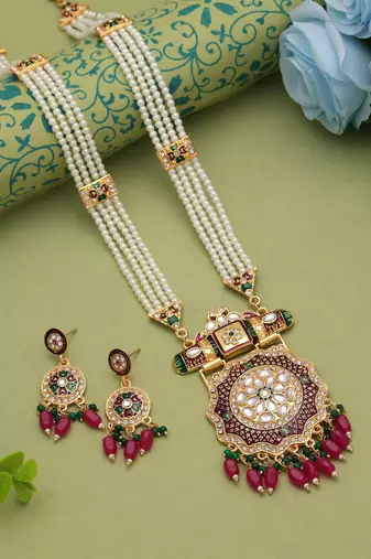 Multi color rajputi jewellery rani haar