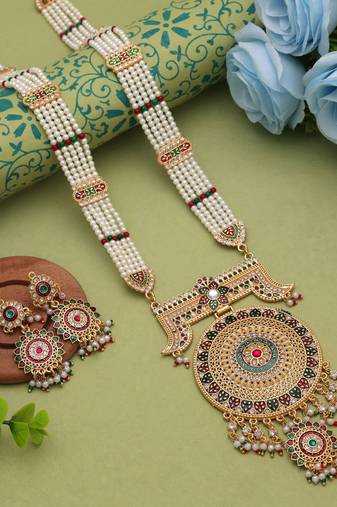 Multi color rajputi jewellery rani haar