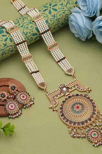 Multi color rajputi jewellery rani haar