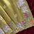 Yellow color embrodied elephant design panel with cutwork and hole work silk blend saree