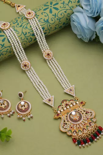 Multi color rajputi jewellery rani haar