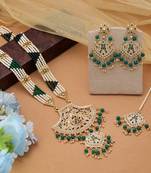 Green color rajputi jewellery rani haar