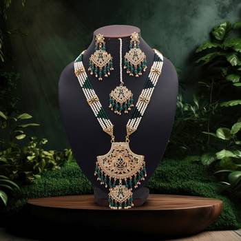 Green color rajputi jewellery rani haar 2