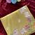Yellow color embrodied elephant design panel with cutwork and hole work silk blend saree
