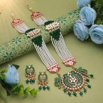Green color rajputi jewellery rani haar 1
