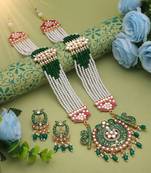 Green color rajputi jewellery rani haar