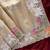 Beige color embrodied elephant design panel with cutwork and hole work viscose silk blend saree