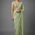 Pista beads work shiny georgette partywear saree with full of beads work blouse fabric.