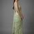 Pista beads work shiny georgette partywear saree with full of beads work blouse fabric.