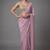 Light purple beads work shiny georgette partywear saree with full of beads work blouse fabric.