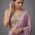 Light purple beads work shiny georgette partywear saree with full of beads work blouse fabric.