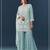 Blue heavy chiffon georgette suit set