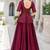 New Trendy Stylish Red Embroidered Peplum Top with Matching Flared Lehenga Set