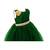 Dark green net sleeveless flower party frock for girls