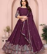 Womens's Star Georgette Traditional Motiff Semi Stitched Lehenga Choli With Cnotrance Dupatta Set