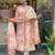 Light pink & white embroidered cotton kurta pant with dupatta