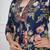 Dark blue printed cotton kurta pant with dupatta
