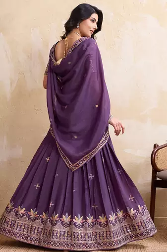 Womens's Star Georgette Traditional Motiff Semi Stitched Lehenga Choli With Cnotrance Dupatta Set