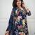 Dark blue printed cotton kurta pant with dupatta