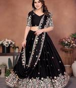 Womens's Star Georgette Traditional Motiff Semi Stitched Lehenga Choli With Cnotrance Dupatta Set