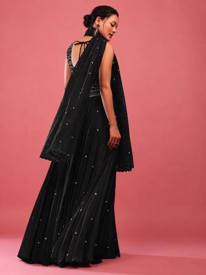 Black Embroidered work Party wear Lehenga choli with Dupatta. 2