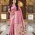 soft pure muga cotton  saree with meenakari  weaving  motifs and contrast blouse