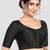 Black plain banglori silk elbow sleeves padded readymade saree blouse