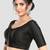 Black plain banglori silk elbow sleeves padded readymade saree blouse