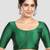 Green plain banglori silk elbow sleeves padded readymade saree blouse