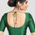Green plain banglori silk elbow sleeves padded readymade saree blouse